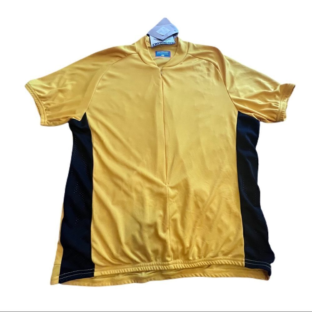 Performance Yellow Cycling Jersey. Short Sleeves. Size XXL. NWT!